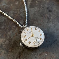 antique dial&movement reversible necklace【K0610】