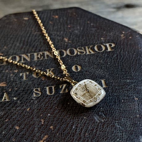 【K0673】 square dial necklace K18GP
