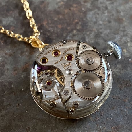 【K0691】antique dial&movement necklace  K18GP