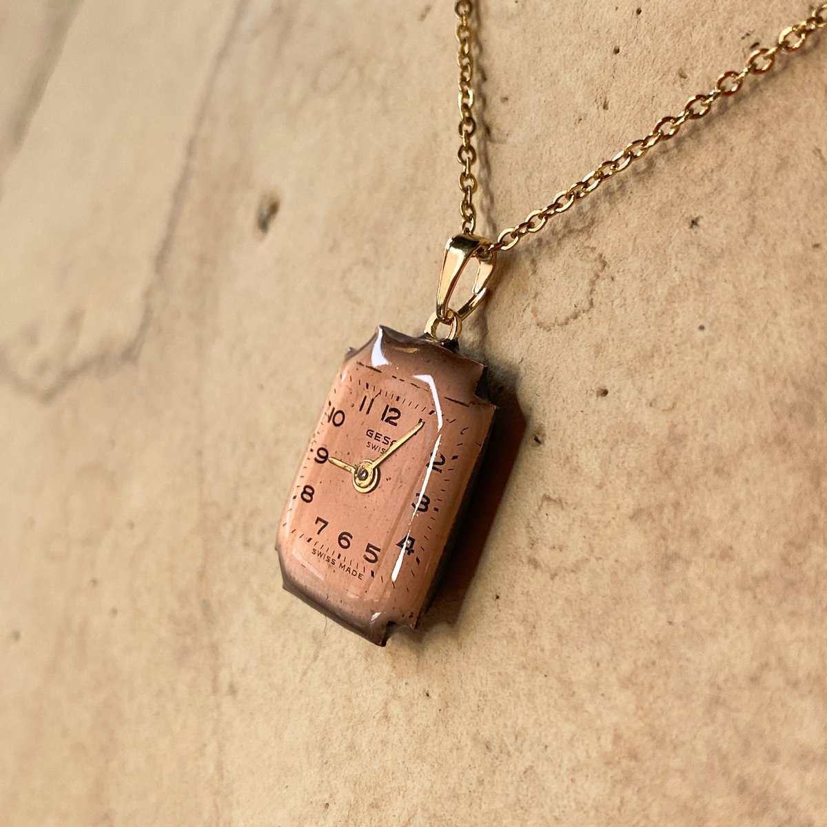antique unique dial necklace K18GP【K892】 | 9時5分