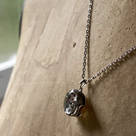 antique dial&movement reversible petit necklace【K0583】
