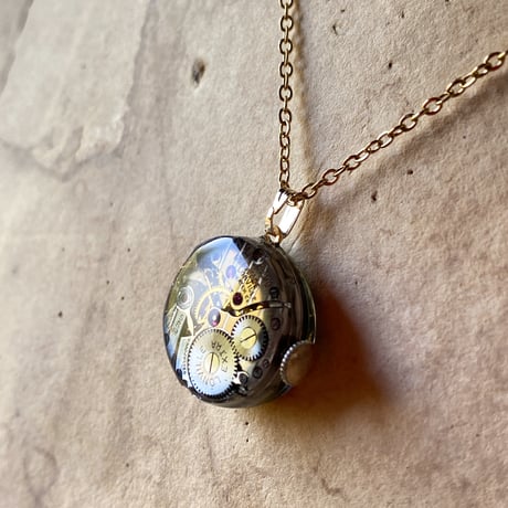 【企画展作品】antique dial&movement necklace K18GP【something special/S0010】