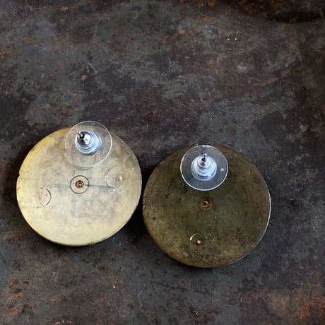 antique damage dial pierced earrings【K0527】