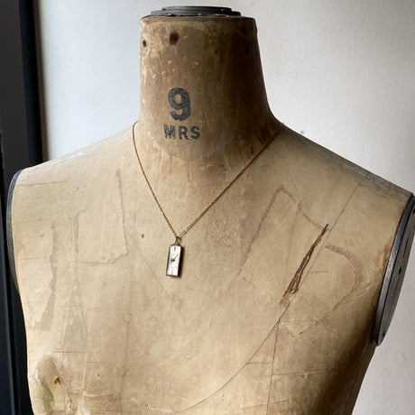 antique rectangle dial necklace K18GP "CITIZEN"【K0993】