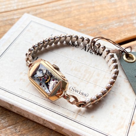 remake watch bracelet "1930's~art déco"【K0836】