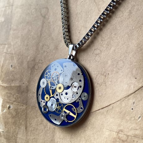 CLOPOA large long necklace blue【K0707】