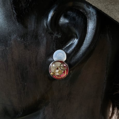 CLOPOA standard earrings metallic red【K0550】