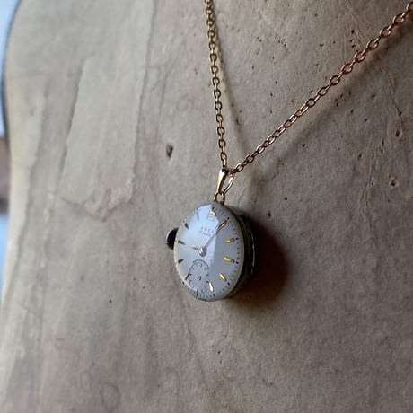 【K0691】antique dial&movement necklace  K18GP