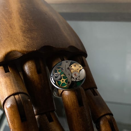 【K0635】 CLOPOA drops ring large green 17号