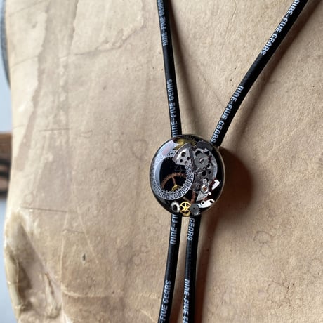 【K0640】 CLOPOA "NINE-FIVE GEARS" looptie necklace black