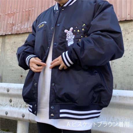 【先行販売】スタジアムジャケット「STAY GOLD」 ネイビー×ホワイト 2種【企画展「STAY GOLD」アパレル】