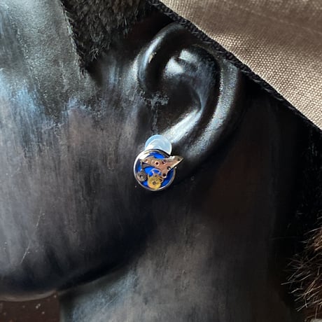 CLOPOA standard unique earrings blue【K0923】
