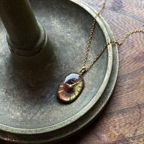antique oval dial necklace "eastern europe"【K0795】
