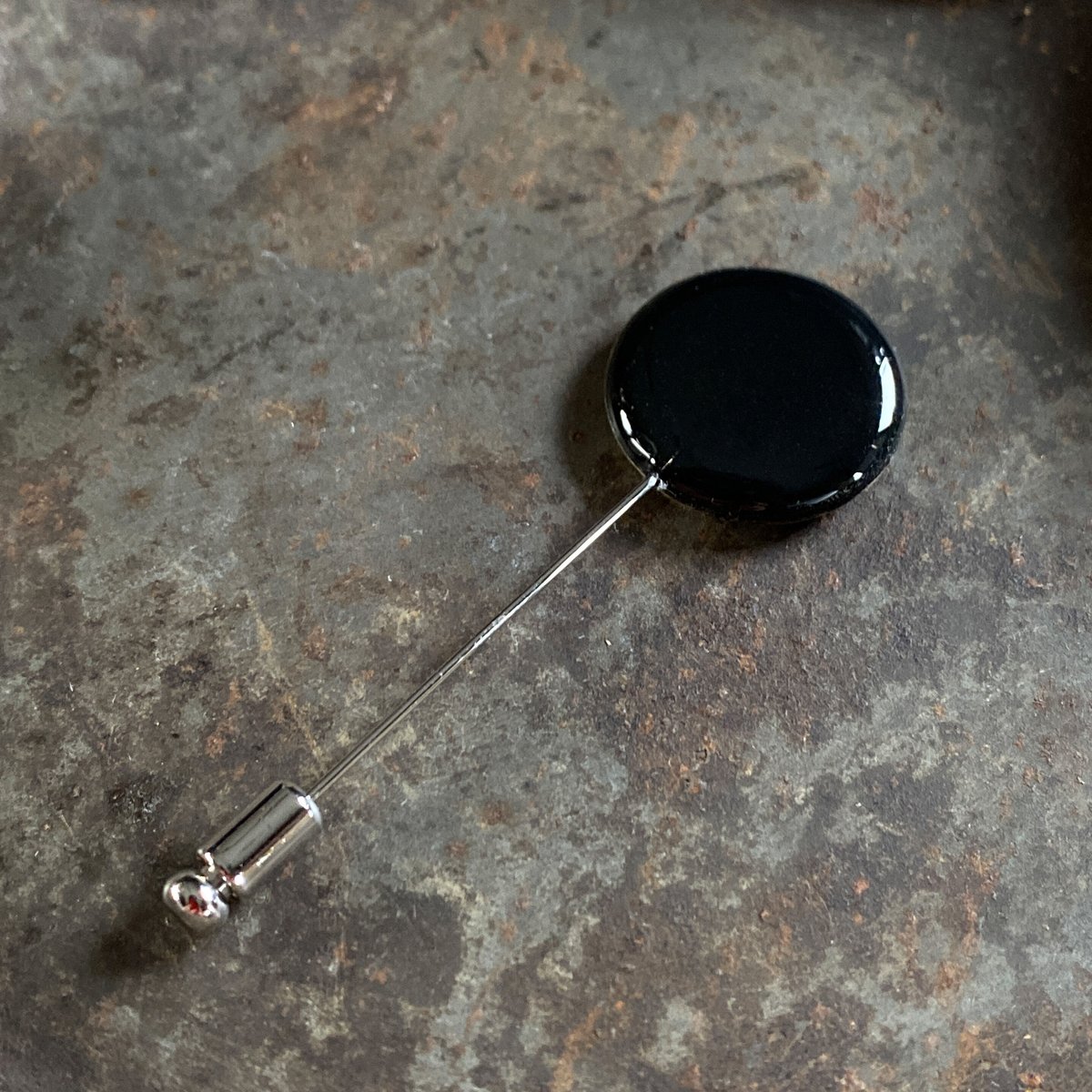 K0685】antique dial hatpin/lapel pin | 9時5分の歯車