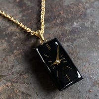 antique black square dial necklace K18GP【K0578】