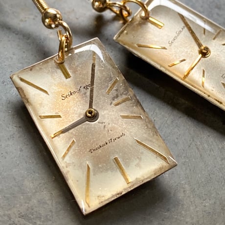 antique dial hook pierced earrings K18【K0505】
