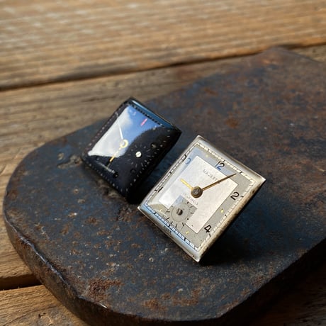 【企画展作品】antique dial square rhombus pierced earrings【something special/S0022】