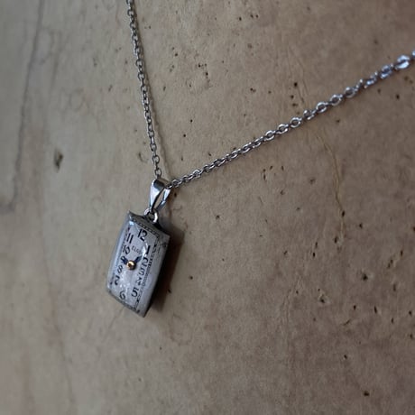 antique rectangle necklace "ELGIN" 【K0969】