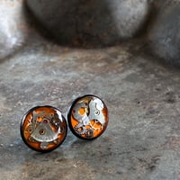 CLOPOA BLACK  standard pierced earrings orange【K0580】