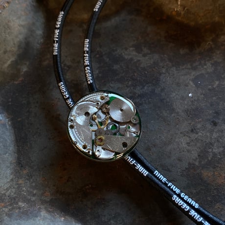 CLOPOA "NINE-FIVE GEARS"  looptie large necklace black×green【K0728】