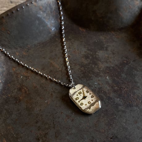 antique square dial necklace 【K0546】