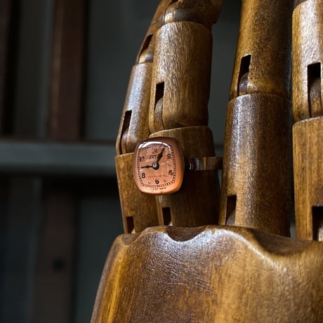 【new!!】 antique square dial ring "copper tone" #15(ボックス付)【K0999】