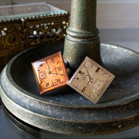 【企画展作品】antique dial square rhombus earrings【something special/S0019】