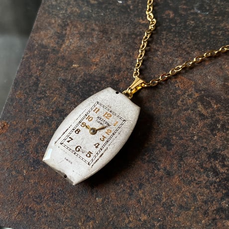 antique dial long necklace K18GP "KELTON"【K0870】