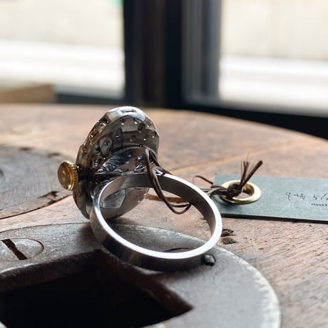 antique movement ring "USA ELGIN" #14【K0799】