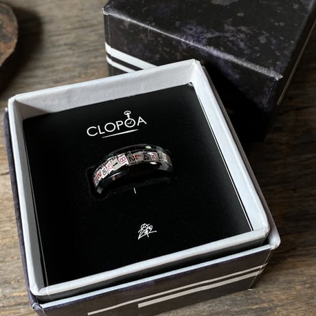 【new!!】CLOPOA BLACK flat date ring black×red (デイトリング) 19号 ボックス付【K0997】