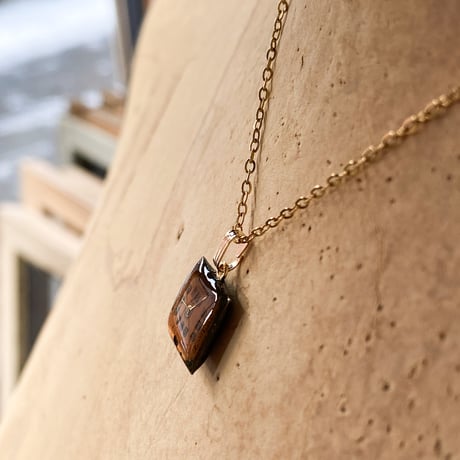 antique square dial necklace K18GP【K0813】