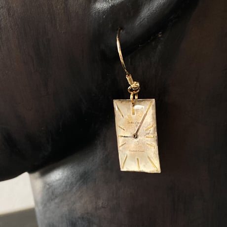 antique dial hook pierced earrings K18【K0505】