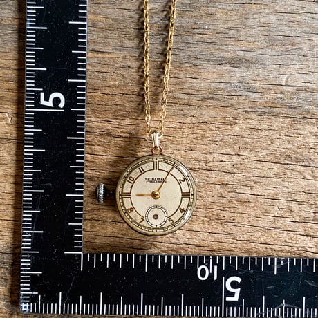 antique dial&movement necklace K18GP【K0778】