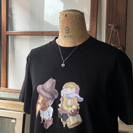 【サイズ限定特価】9時5分の歯車 オリジナルTシャツ ブラック&CLOPOA petit necklace turquoise【Sサイズ限定】【K0857】