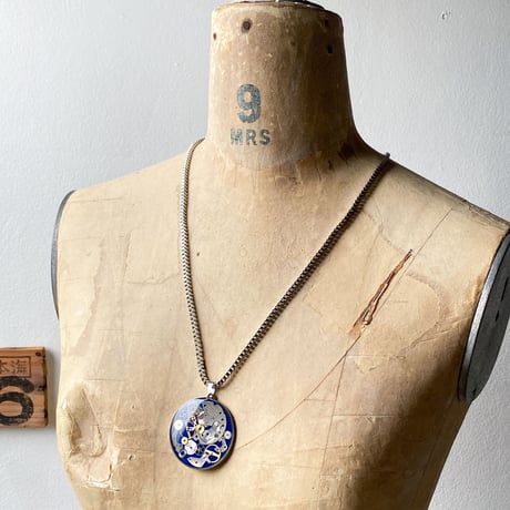 CLOPOA large long necklace blue【K0707】