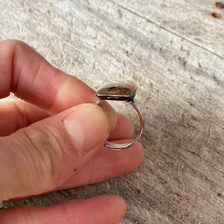 antique square dial ring copper tone #15.5【K0970】