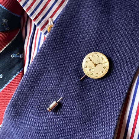 【K0685】antique dial hatpin/lapel pin