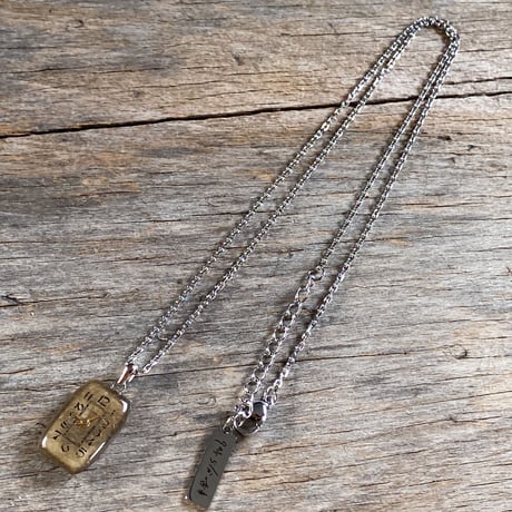 【K0656】antique rectangle dial necklace