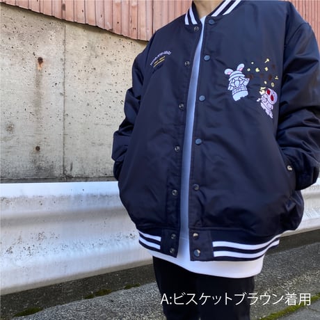 【先行販売】スタジアムジャケット「STAY GOLD」 ネイビー×ホワイト 2種【企画展「STAY GOLD」アパレル】
