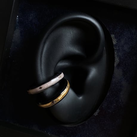 【K0649】 CLOPOA BLACK standard 2way earcuff&rings 2本セット