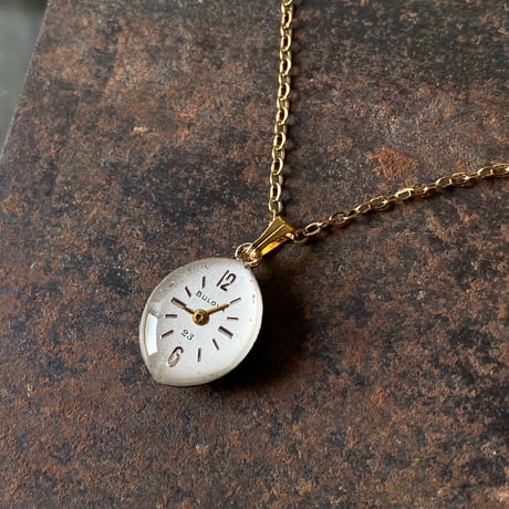 antique teardrop dial necklace K18GP "BLOVA"【K0869】