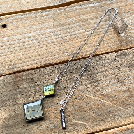 【企画展作品】antique square double dial long necklace SV925【something special/S0002】