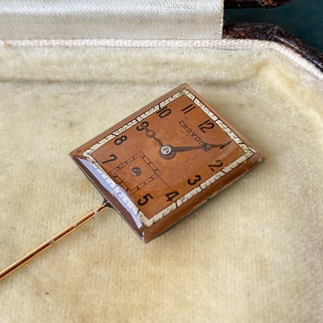 【企画展作品】antique square dial hatpin/lapelpin 【something special/S0027】