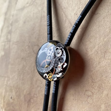 【K0640】 CLOPOA "NINE-FIVE GEARS" looptie necklace black