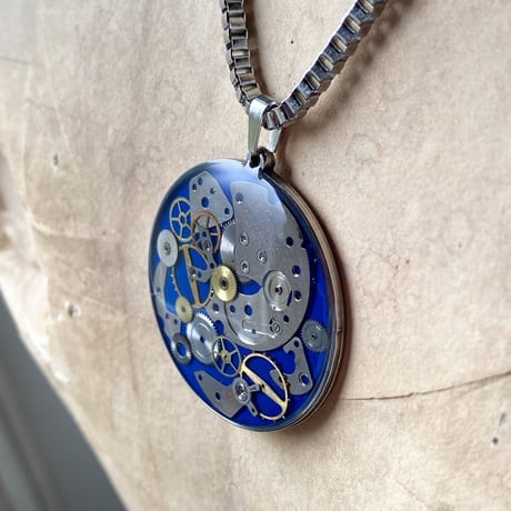 CLOPOA large long necklace blue【K0707】