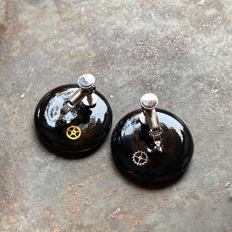 antique round dial earrings【K0814】