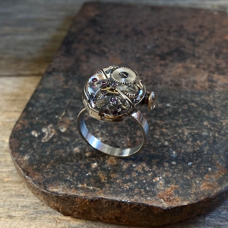 【new!!】antique movement ring "BULOVA" #13【K0988】