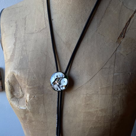 CLOPOA "NINE-FIVE GEARS"  looptie large necklace black×green【K0728】