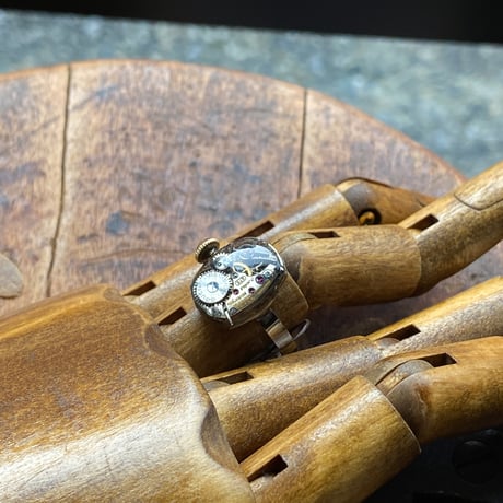 antique movement ring "GRUEN" #17【K0804】