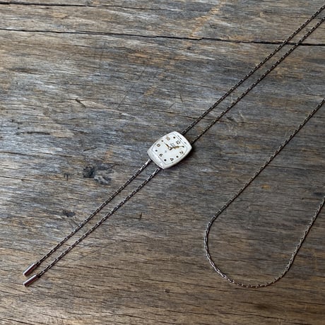 【new!!】antique dial chain looptie necklace "ELGIN"【K1018】